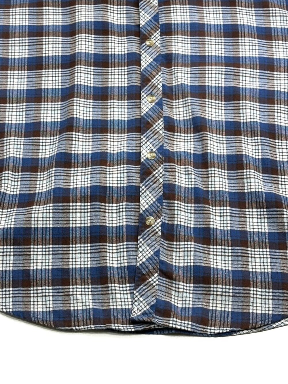 ExOfficio Men's XL Plaid Button Up Shirt Blue Brown White Long Sleeve Outdoor - Picture 10 of 16